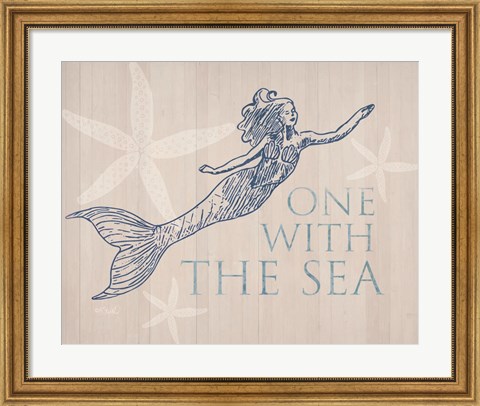 Framed Mermaid At One with the Sea Print