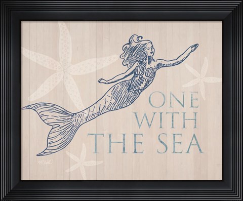 Framed Mermaid At One with the Sea Print