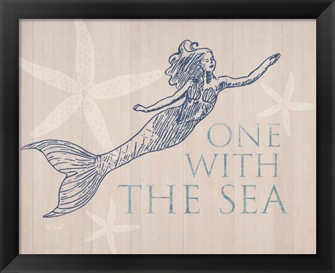 Framed Mermaid At One with the Sea Print