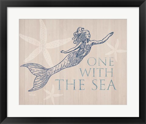 Framed Mermaid At One with the Sea Print