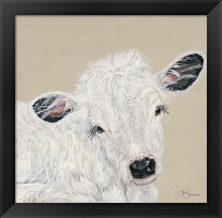 Framed White Calf Print