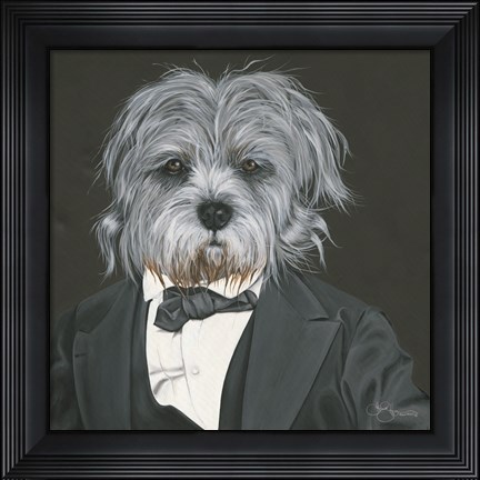 Framed Dog in Suit Print