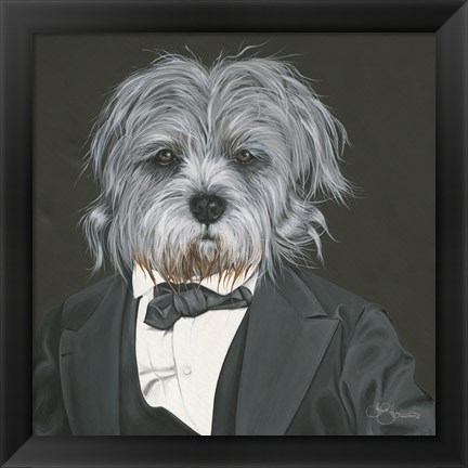 Framed Dog in Suit Print