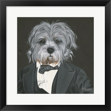 Framed Dog in Suit Print