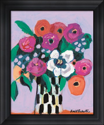 Framed Bouquet on Lilac Print