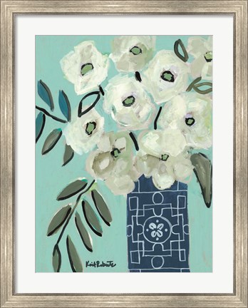 Framed White Flowers for Patricia Print