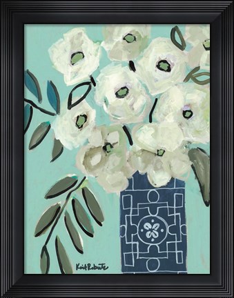 Framed White Flowers for Patricia Print