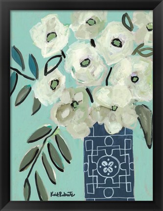 Framed White Flowers for Patricia Print