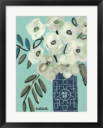 Framed White Flowers for Patricia Print