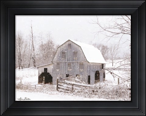 Framed Blue Tinted Barn Print