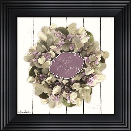 Framed Hello Spring Wreath Print