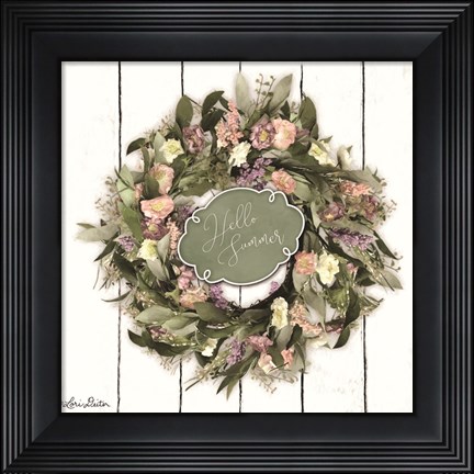 Framed Hello Summer Wreath Print