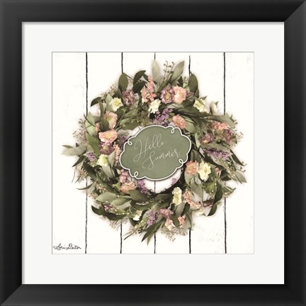 Framed Hello Summer Wreath Print