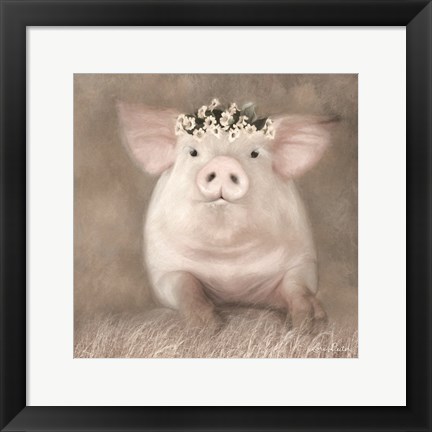 Framed Painted Piggy Print