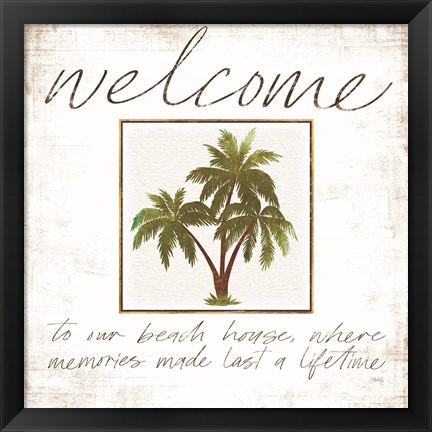 Framed Welcome Palm Trees Print