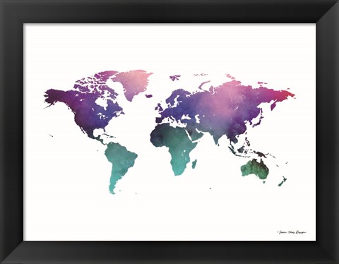 Framed Cosmos Watercolor World Print