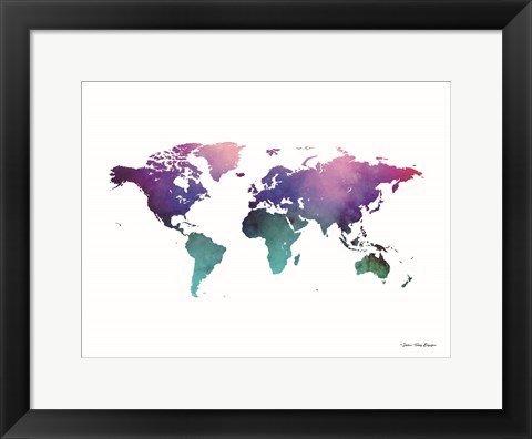 Framed Cosmos Watercolor World Print