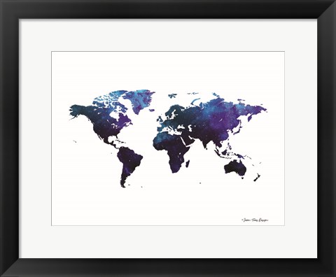 Framed Space Watercolor World Print