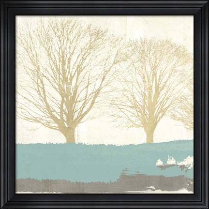 Framed Tree Lines Gold Print