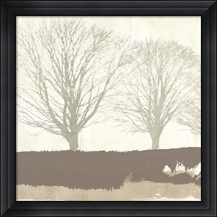 Framed Tree Lines Neutral Print