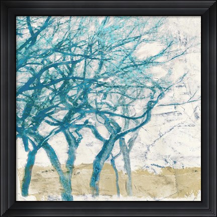 Framed Turquoise Trees I Print