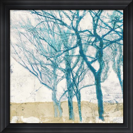Framed Turquoise Trees II Print
