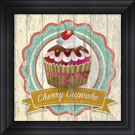 Framed Cherry Cupcake Print