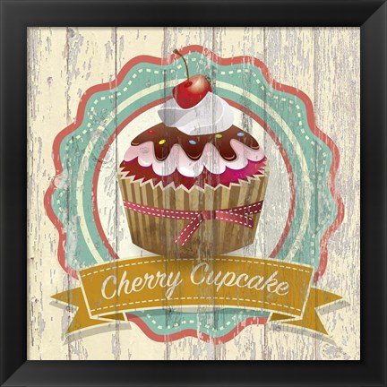 Framed Cherry Cupcake Print