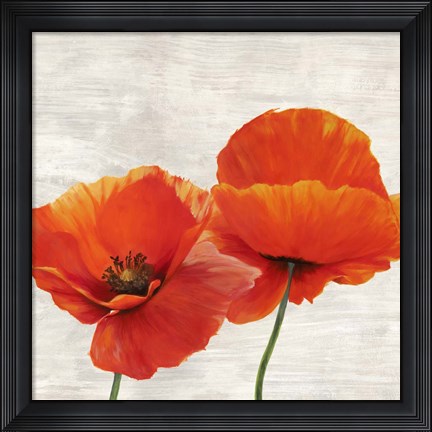 Framed Bright Poppies II Print