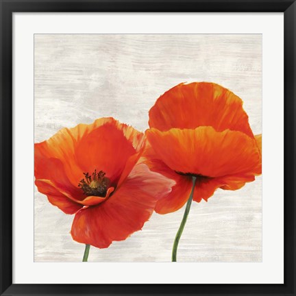 Framed Bright Poppies II Print