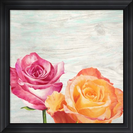Framed Funky Roses II Print