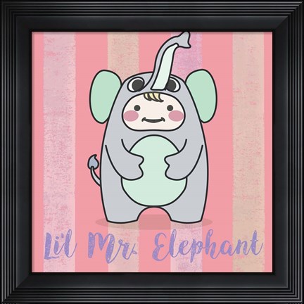Framed Li&#39;l Elephant Print