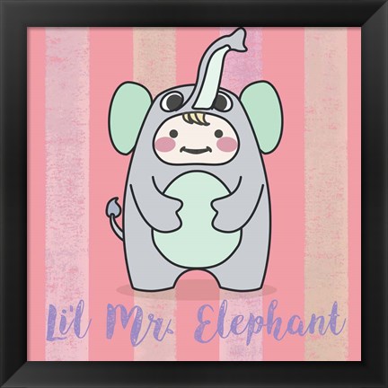 Framed Li&#39;l Elephant Print