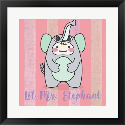 Framed Li&#39;l Elephant Print