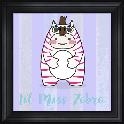 Framed Li&#39;l Zebra Print