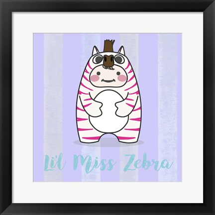 Framed Li&#39;l Zebra Print