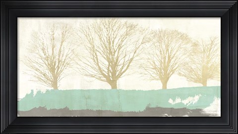 Framed Tree Lines Gold Print