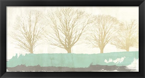 Framed Tree Lines Gold Print