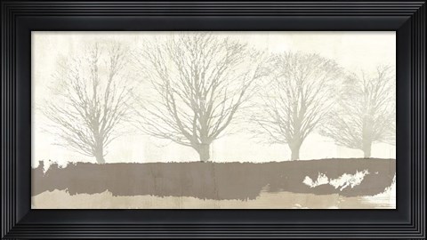Framed Tree Lines Neutral Print