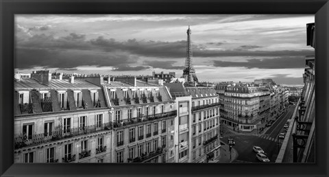 Framed Morning in Paris (BW) Print