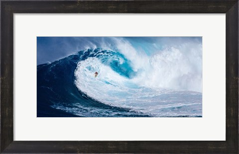 Framed Surfing the Big Wave, Tasmania (detail) Print