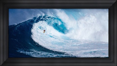 Framed Surfing the Big Wave, Tasmania (detail) Print