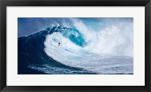 Framed Surfing the Big Wave, Tasmania (detail) Print