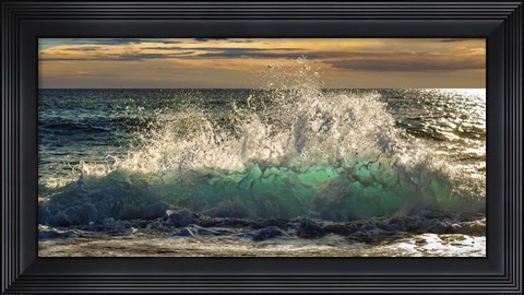 Framed Wave Crashing on the Beach, Kauai Island, Hawaii (detail) Print