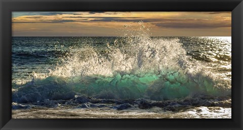 Framed Wave Crashing on the Beach, Kauai Island, Hawaii (detail) Print