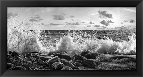 Framed Waves Crashing, Point Reyes, California (detail, BW) Print