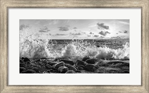 Framed Waves Crashing, Point Reyes, California (detail, BW) Print