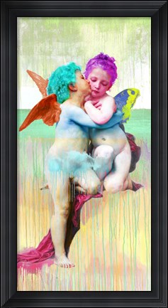 Framed Bouguereau First Kiss 2.0 Print