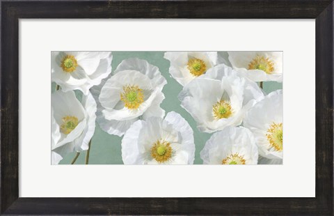 Framed Poppy Arrangement (Mint) Print