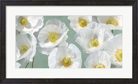Framed Poppy Arrangement (Mint) Print